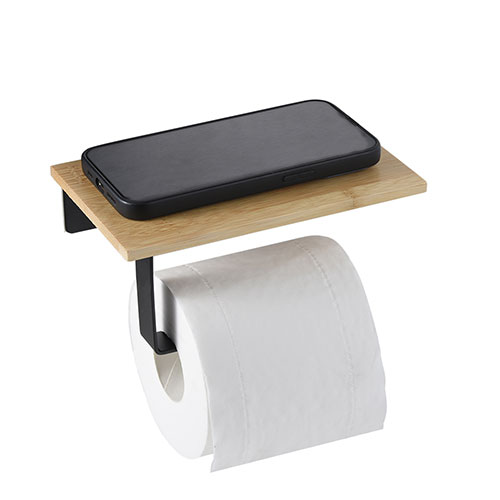 Bathroom wall mounted bamboo toilet paper roll holder factory