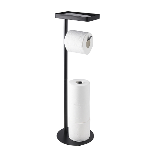 Bathroom black stainless steel toilet paper tissue roll stand holder stand