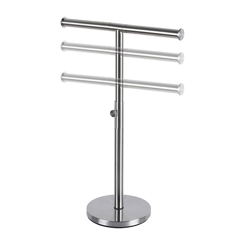 Stainless steel silver countertop T shape extendable towel rack