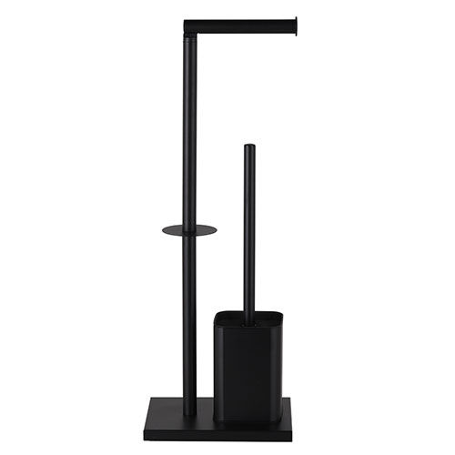 Bathroom stainless steel pivoting toilet paper holder black power coated