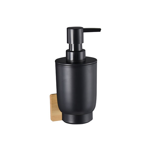 Bamboo round home bathroom soap dispenser tumbler soap dish set