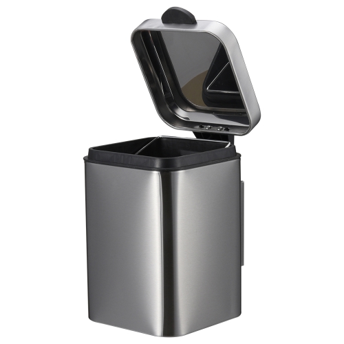Square hanging wall mounting stainless steel kitchen waste bin trash can dustbin
