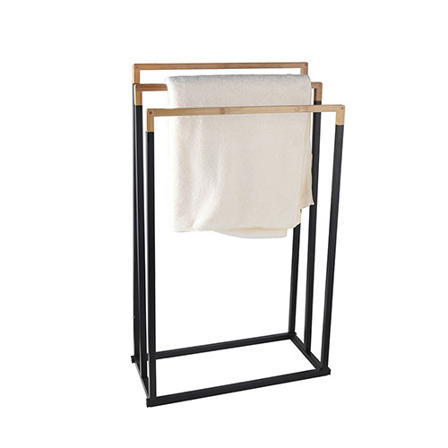 Hot sell wooden bathroom 3 layer towel holder rack manufacturer