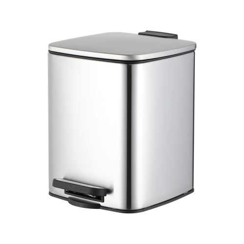 Soft close 5L slim lid square trash can rubbish garbage bin factory