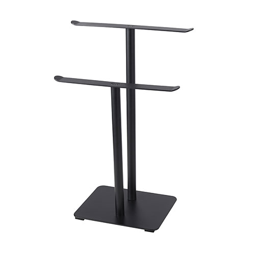 Countertop black stainless steel dual double bar towel rack stand