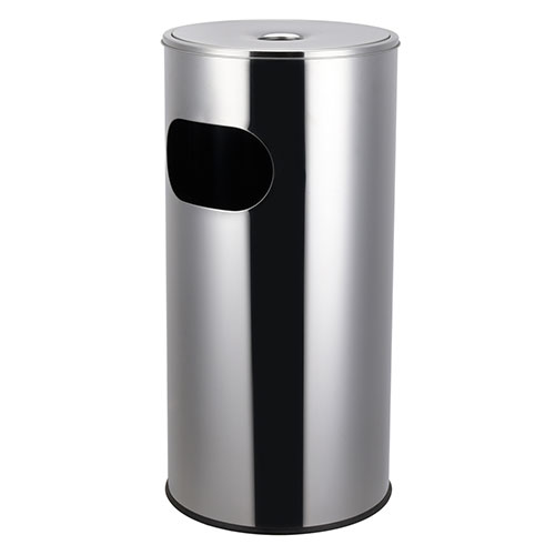 12L Round Black Metal ashtray bin
